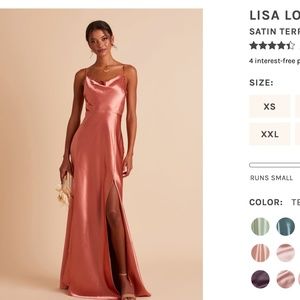 Long Satin Terracotta BridesMaid Dress